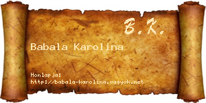 Babala Karolina névjegykártya